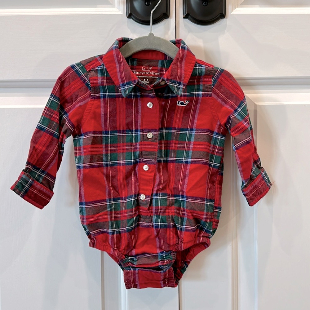 VINEYARD VINES Bodysuit, Size: 3-6 Months, Color: Red Multi